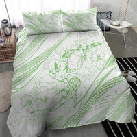 Sharks Couple Dreamy Polynesians Floral Sea Bedding Set Emerald - Polynesian Pride