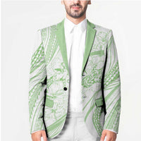 Sharks Couple Dreamy Polynesians Floral Sea Blazer Emerald - Polynesian Pride