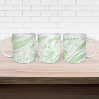 Sharks Couple Dreamy Polynesians Floral Sea Ceramic Mug Emerald LT7 - Polynesian Pride