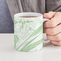 Sharks Couple Dreamy Polynesians Floral Sea Ceramic Mug Emerald LT7 - Polynesian Pride