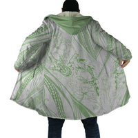 Sharks Couple Dreamy Polynesians Floral Sea Cloak Emerald LT7 - Polynesian Pride