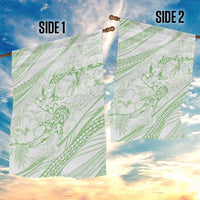 Sharks Couple Dreamy Polynesians Floral Sea Garden Flag Emerald - Polynesian Pride