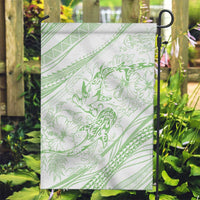 Sharks Couple Dreamy Polynesians Floral Sea Garden Flag Emerald - Polynesian Pride