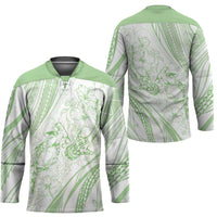Sharks Couple Dreamy Polynesians Floral Sea Hockey Jersey Emerald - Polynesian Pride