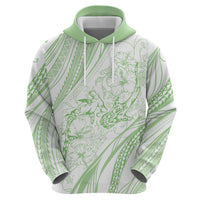 Sharks Couple Dreamy Polynesians Floral Sea Hoodie Emerald - Polynesian Pride