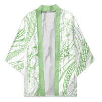 Sharks Couple Dreamy Polynesians Floral Sea Kimono Emerald - Polynesian Pride