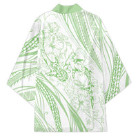 Sharks Couple Dreamy Polynesians Floral Sea Kimono Emerald - Polynesian Pride