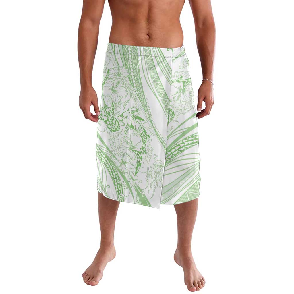 Sharks Couple Dreamy Polynesians Floral Sea Lavalava Emerald - Polynesian Pride