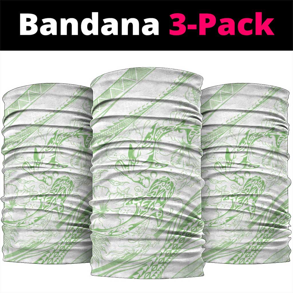 Sharks Couple Dreamy Polynesians Floral Sea Neck Gaiter Emerald LT7 package One Size: 25*50cm Emerald - Polynesian Pride
