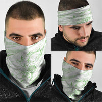 Sharks Couple Dreamy Polynesians Floral Sea Neck Gaiter Emerald - Polynesian Pride
