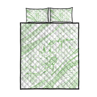 Sharks Couple Dreamy Polynesians Floral Sea Quilt Bed Set Emerald - Polynesian Pride