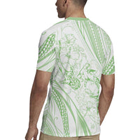 Sharks Couple Dreamy Polynesians Floral Sea Rugby Jersey Emerald - Polynesian Pride