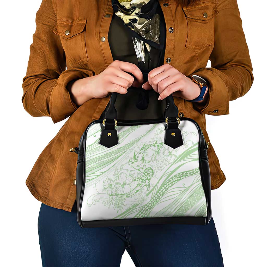 Sharks Couple Dreamy Polynesians Floral Sea Shoulder Handbag Emerald LT7 - Polynesian Pride