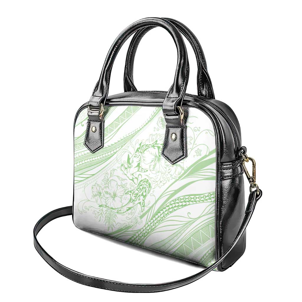 Sharks Couple Dreamy Polynesians Floral Sea Shoulder Handbag Emerald LT7 - Polynesian Pride
