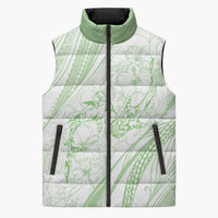 Sharks Couple Dreamy Polynesians Floral Sea Sleeveless Puffer Jacket Emerald LT7 Unisex Emerald - Polynesian Pride