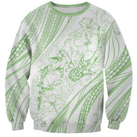 Sharks Couple Dreamy Polynesians Floral Sea Sweatshirt Emerald LT7 Unisex Emerald - Polynesian Pride