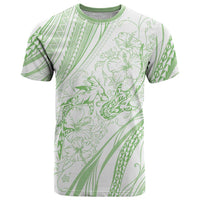 Sharks Couple Dreamy Polynesians Floral Sea T Shirt Emerald - Polynesian Pride