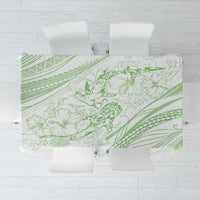 Sharks Couple Dreamy Polynesians Floral Sea Tablecloth Emerald LT7 Emerald - Polynesian Pride