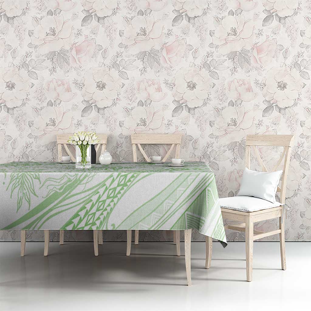 Sharks Couple Dreamy Polynesians Floral Sea Tablecloth Emerald LT7 - Polynesian Pride