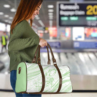 Sharks Couple Dreamy Polynesians Floral Sea Travel Bag Emerald - Polynesian Pride