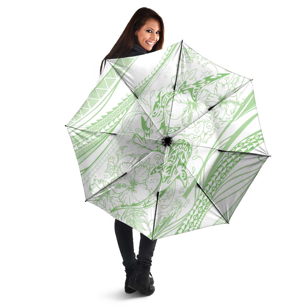 Sharks Couple Dreamy Polynesians Floral Sea Umbrella Emerald LT7 - Polynesian Pride