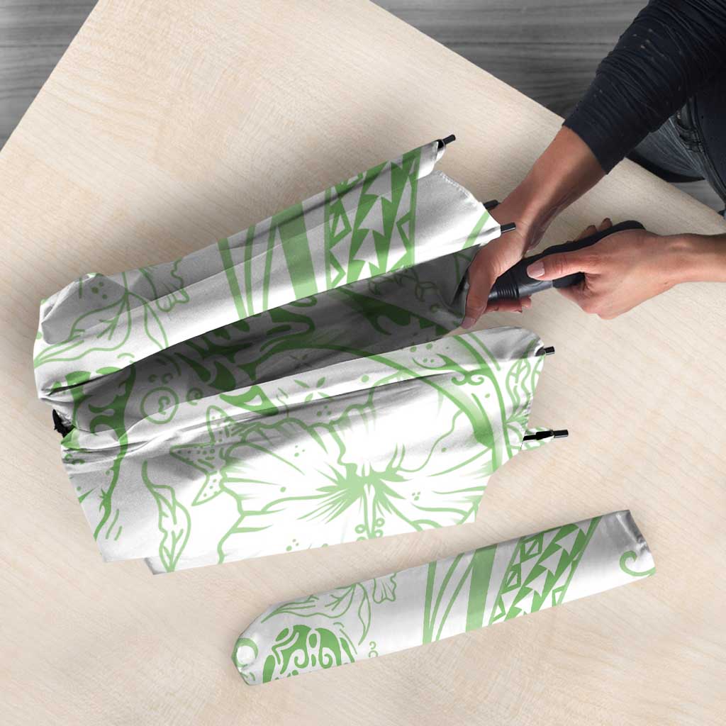 Sharks Couple Dreamy Polynesians Floral Sea Umbrella Emerald LT7 - Polynesian Pride