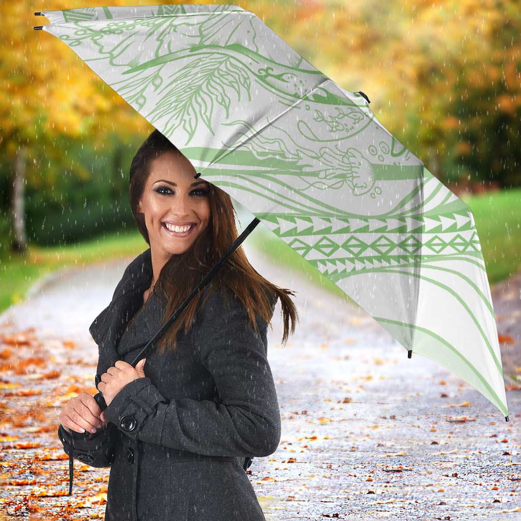 Sharks Couple Dreamy Polynesians Floral Sea Umbrella Emerald LT7 - Polynesian Pride