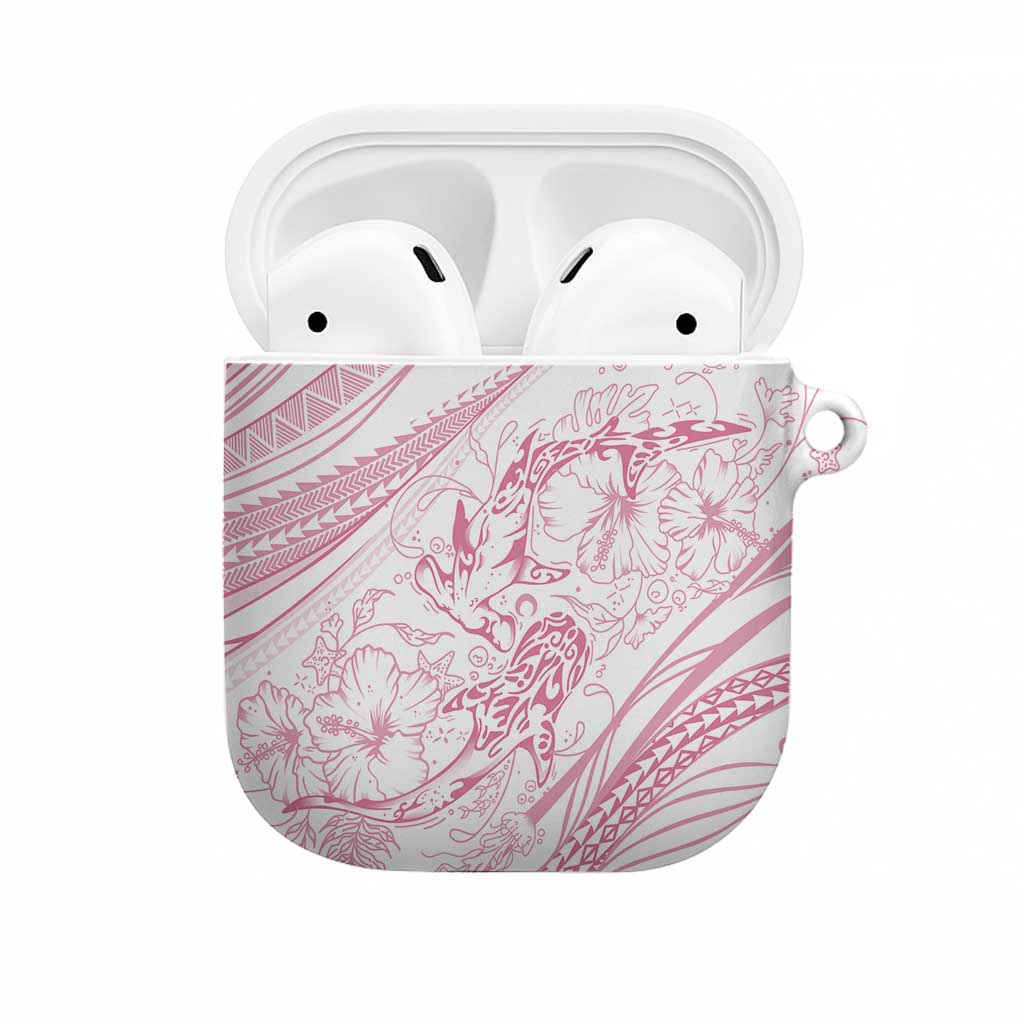 Sharks Couple Dreamy Polynesians Floral Sea AirPods Case Pink - Polynesian Pride