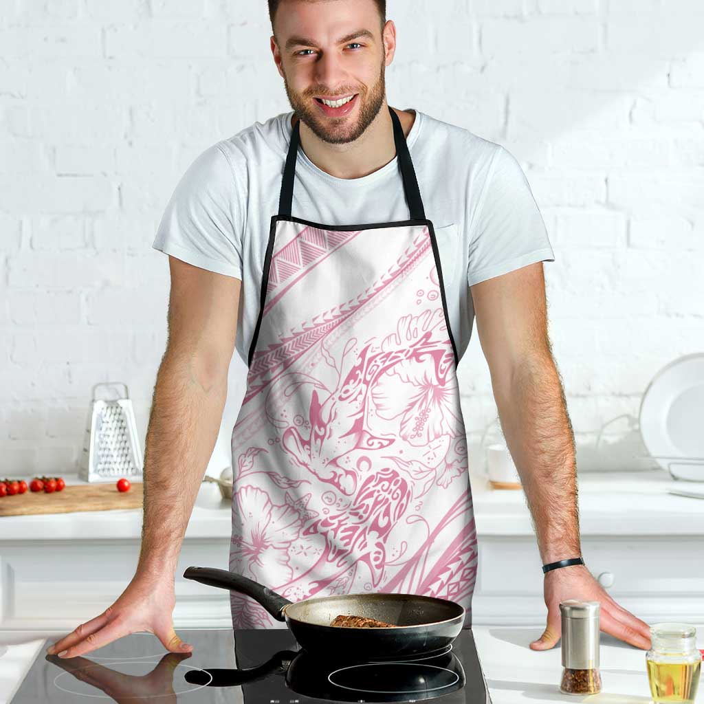 Sharks Couple Dreamy Polynesians Floral Sea Apron Pink - Polynesian Pride