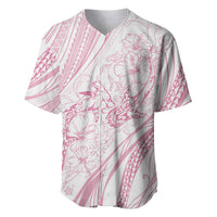 Sharks Couple Dreamy Polynesians Floral Sea Baseball Jersey Pink LT7 Pink - Polynesian Pride