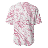 Sharks Couple Dreamy Polynesians Floral Sea Baseball Jersey Pink LT7 - Polynesian Pride