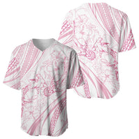 Sharks Couple Dreamy Polynesians Floral Sea Baseball Jersey Pink LT7 - Polynesian Pride