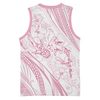 Sharks Couple Dreamy Polynesians Floral Sea Basketball Jersey Pink - Polynesian Pride
