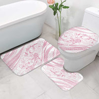 Sharks Couple Dreamy Polynesians Floral Sea Bathroom Set Pink - Polynesian Pride