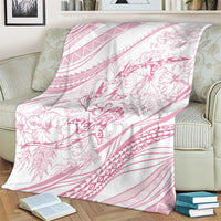 Sharks Couple Dreamy Polynesians Floral Sea Blanket Pink - Polynesian Pride