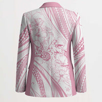 Sharks Couple Dreamy Polynesians Floral Sea Blazer Pink - Polynesian Pride