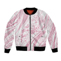 Sharks Couple Dreamy Polynesians Floral Sea Bomber Jacket Pink - Polynesian Pride