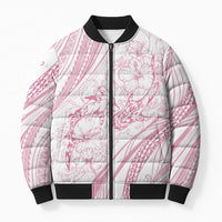 Sharks Couple Dreamy Polynesians Floral Sea Bomber Puffer Jacket Pink - Polynesian Pride