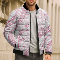 Sharks Couple Dreamy Polynesians Floral Sea Bomber Puffer Jacket Pink - Polynesian Pride