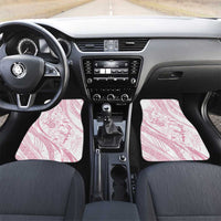 Sharks Couple Dreamy Polynesians Floral Sea Car Mats Pink LT7 Set 2pcs - Front Pink - Polynesian Pride