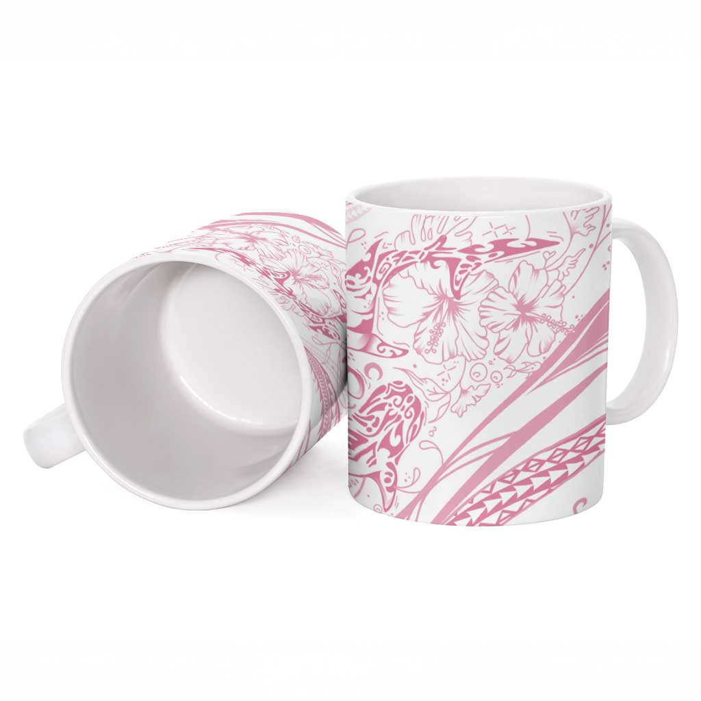 Sharks Couple Dreamy Polynesians Floral Sea Ceramic Mug Pink LT7 - Polynesian Pride