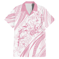 Sharks Couple Dreamy Polynesians Floral Sea Family Matching Summer Maxi Dress and Hawaiian Shirt Pink - Polynesian Pride