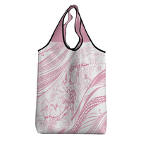Sharks Couple Dreamy Polynesians Floral Sea Grocery Bag Pink - Polynesian Pride