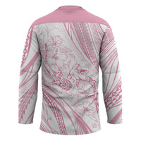 Sharks Couple Dreamy Polynesians Floral Sea Hockey Jersey Pink - Polynesian Pride