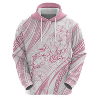 Sharks Couple Dreamy Polynesians Floral Sea Hoodie Pink - Polynesian Pride
