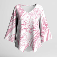 Sharks Couple Dreamy Polynesians Floral Sea Kimono Sleeve Blouse Pink LT7 Female Pink - Polynesian Pride