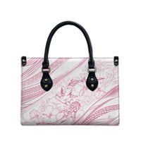 Sharks Couple Dreamy Polynesians Floral Sea Leather Bag Pink - Polynesian Pride