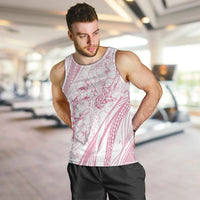 Sharks Couple Dreamy Polynesians Floral Sea Men Tank Top Pink LT7 Pink - Polynesian Pride