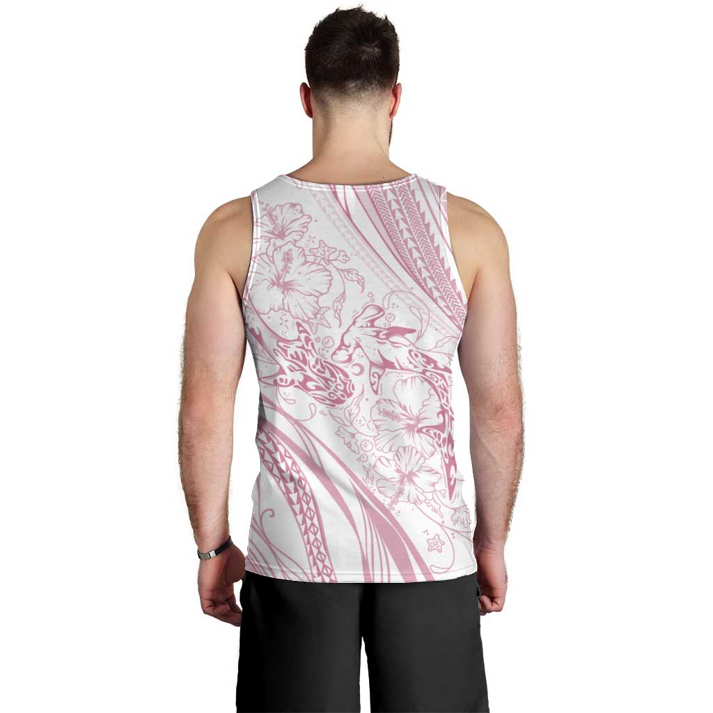 Sharks Couple Dreamy Polynesians Floral Sea Men Tank Top Pink LT7 - Polynesian Pride