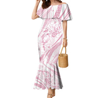 Sharks Couple Dreamy Polynesians Floral Sea Mermaid Dress Pink LT7 Women Pink - Polynesian Pride
